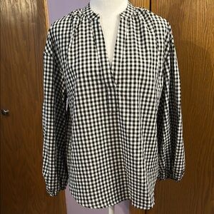 A New Day Black and White Checkered Women's Top size small.